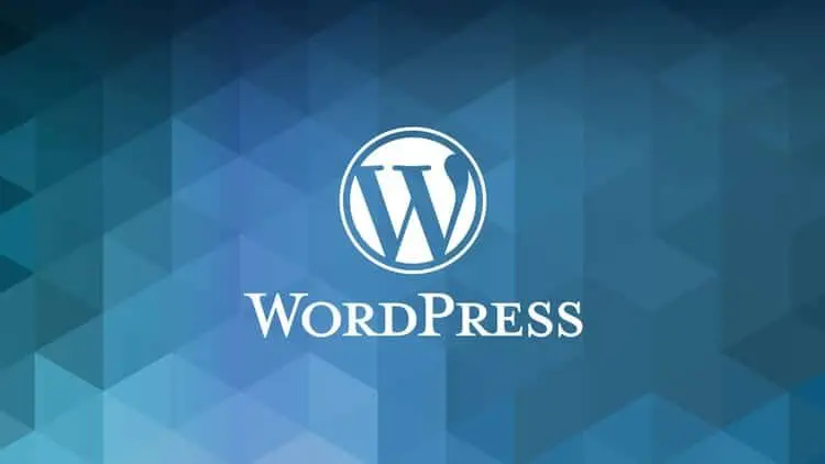 The wordpress logo on a blue background, created by a freelance web designer specializing in web design.